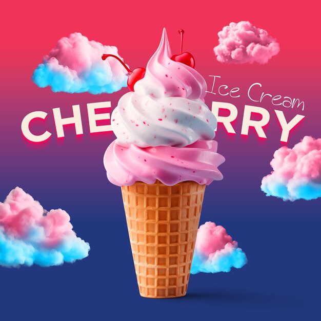 PSD ice cream poster design