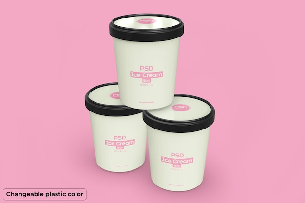 Ice cream round box mockup