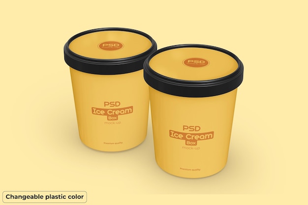 Ice cream round box mockup