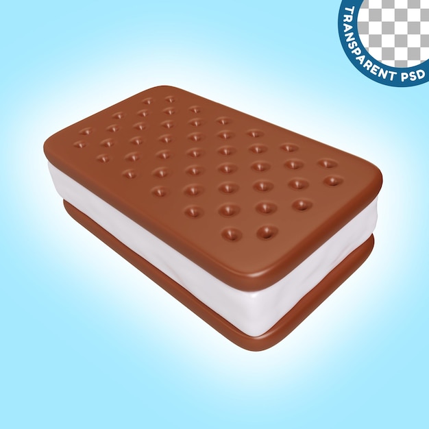 Ice Cream Sandwich 3D Illustration Icon