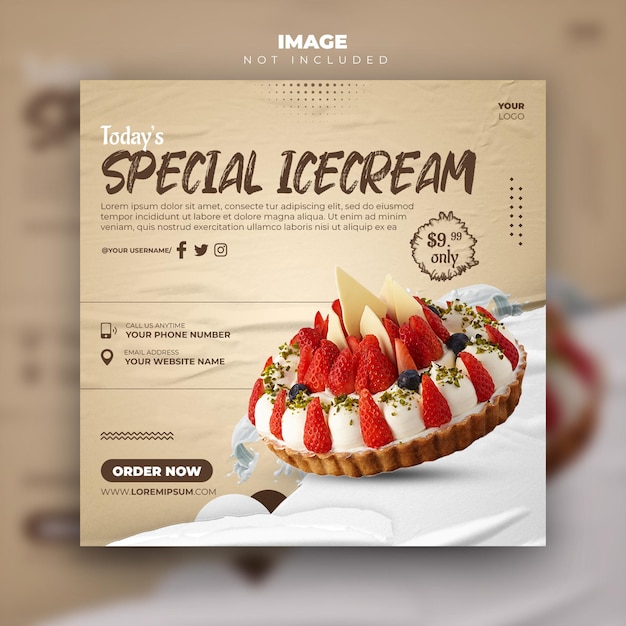 Ice Cream social media post design