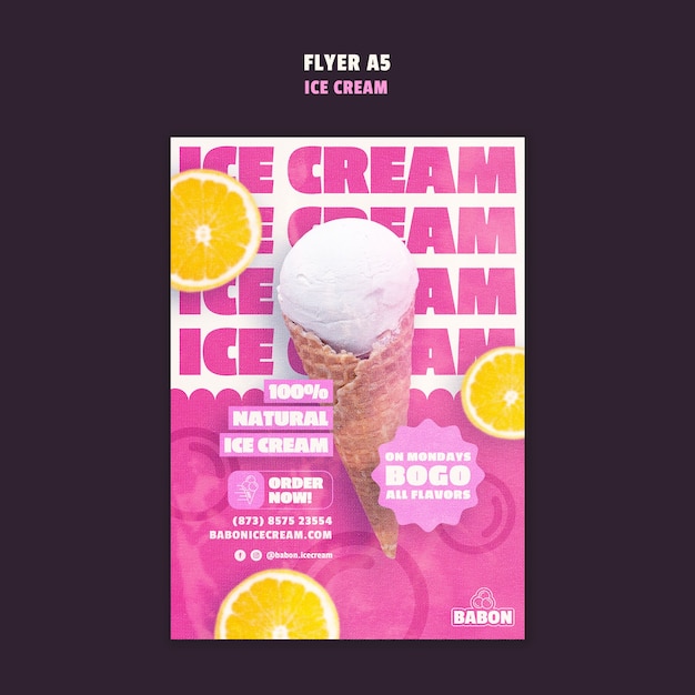 PSD ice cream template design