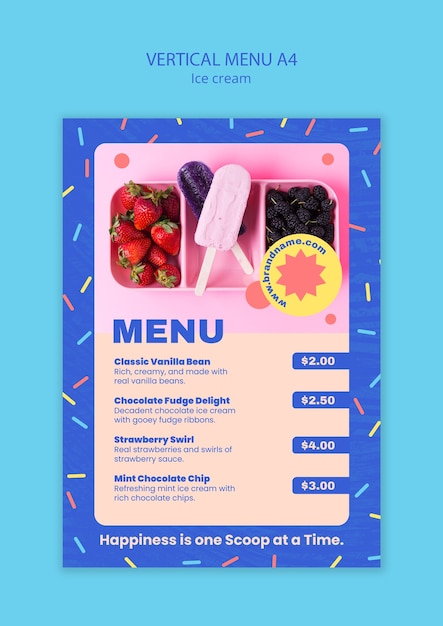 Ice cream template design