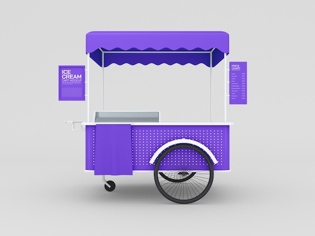 Ice cream trolley cart mockup