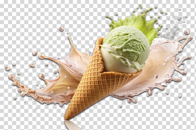 ice cream with ice cream on a transparent background