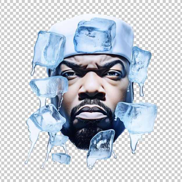 PSD ice cube on white background