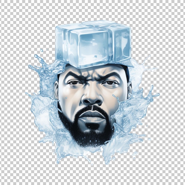 PSD ice cube on white background