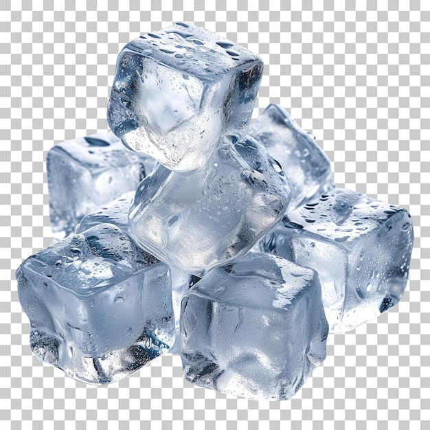 Ice cubes isolated on transparent background