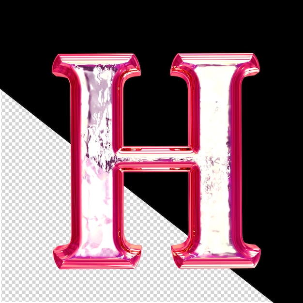 Ice symbol in a pink frame letter h