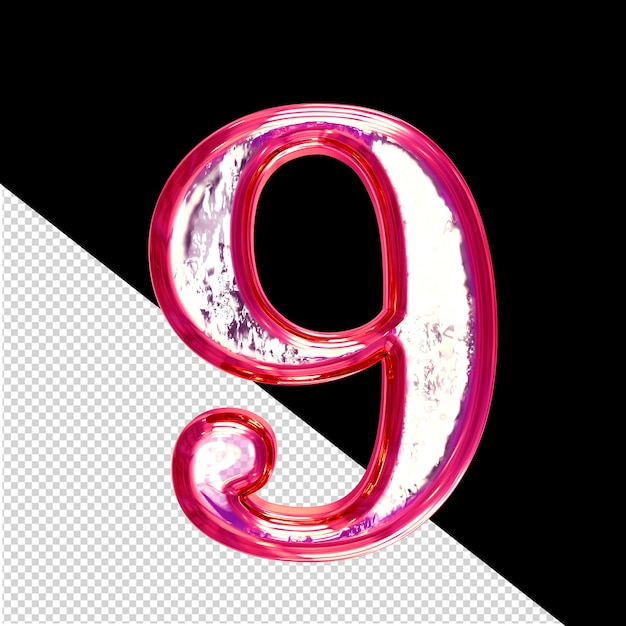 Ice symbol in a pink frame number 9