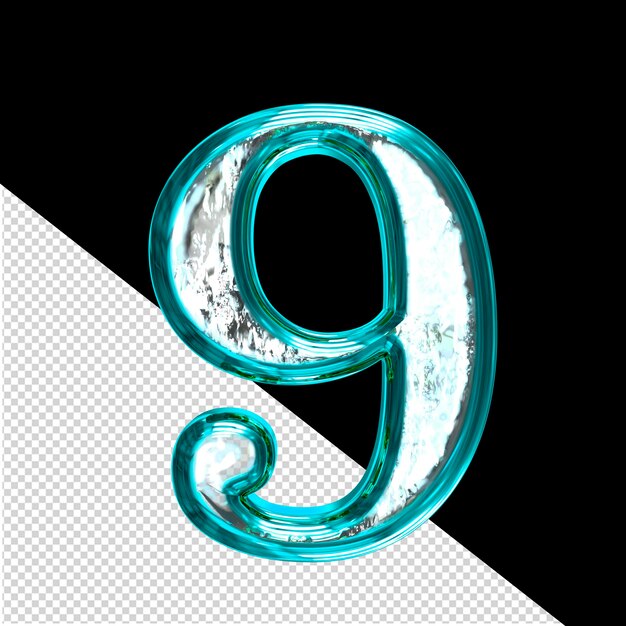 PSD ice symbol in a turquoise frame number 9