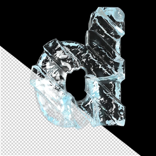 Ice symbol with diagonal thick straps letter d