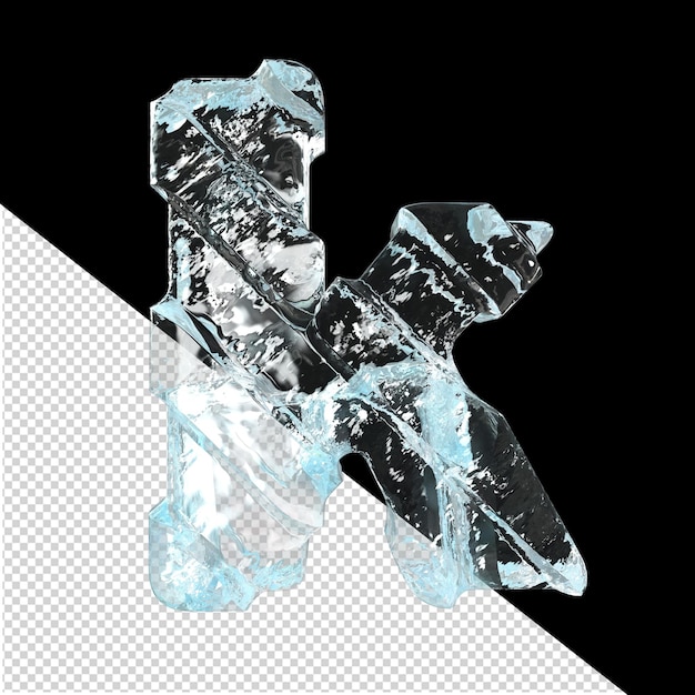 Ice symbol with diagonal thick straps letter k