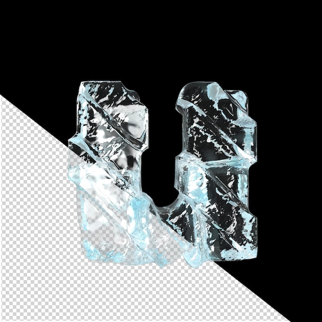 Ice symbol with diagonal thick straps letter u