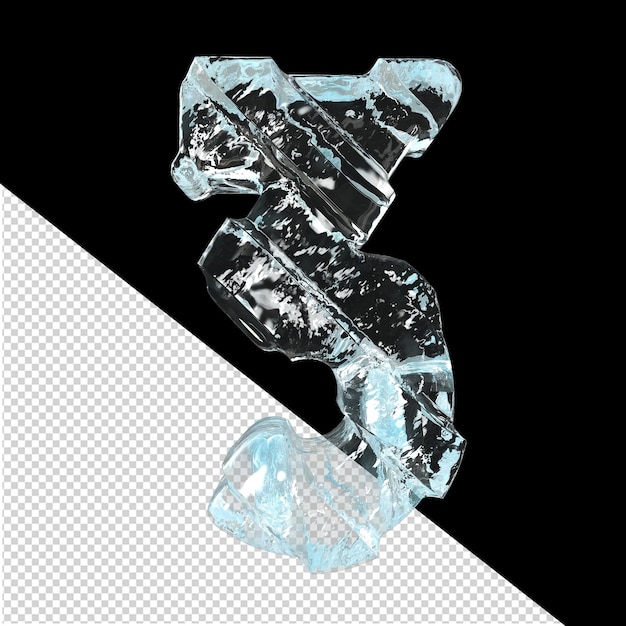 Ice symbol with diagonal thick straps number 3