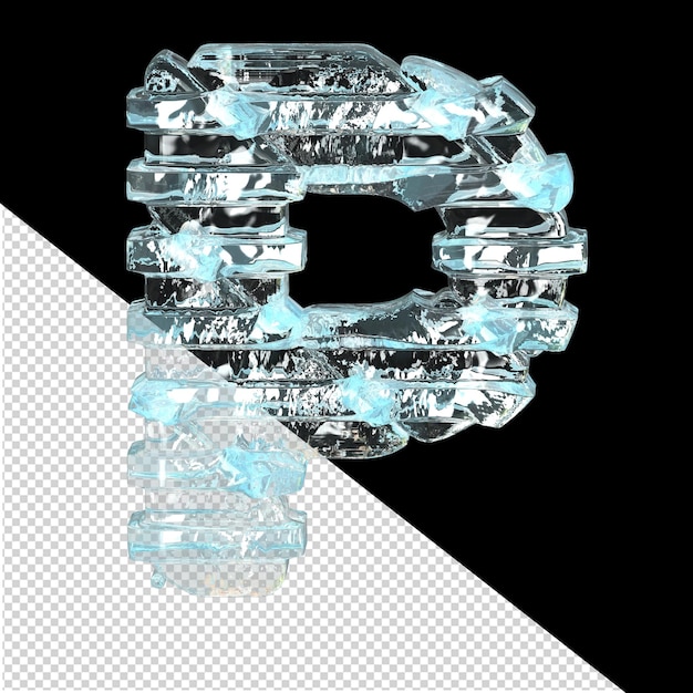 Ice symbol with horizontal blocks letter p