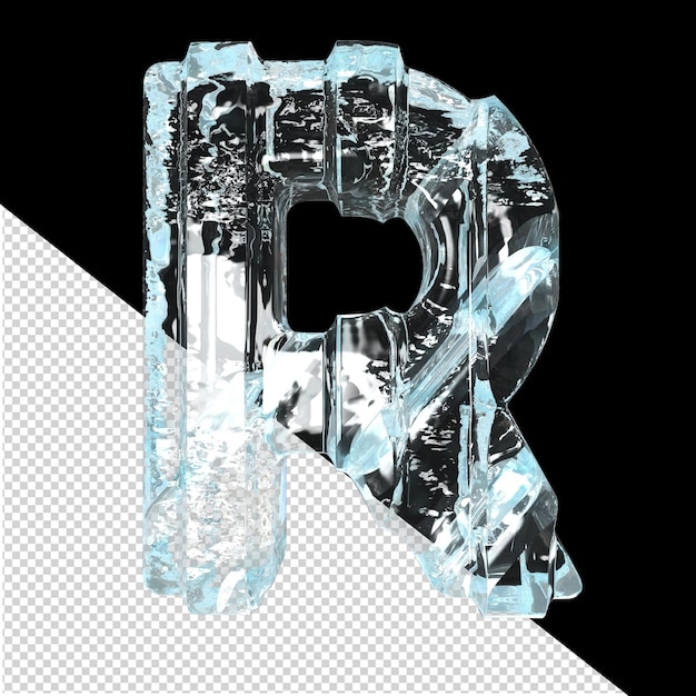 Ice symbol with thick vertical straps letter r