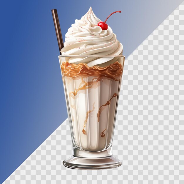 Icecream milkshake isolated on transparent background