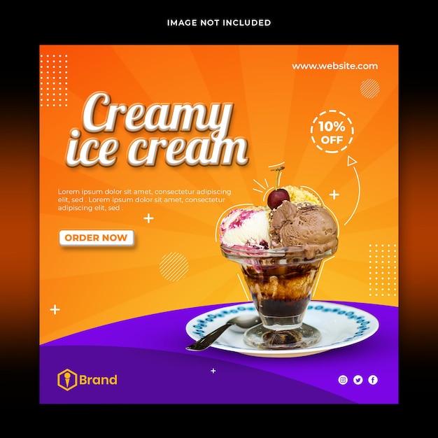 Icecream social media ads banner