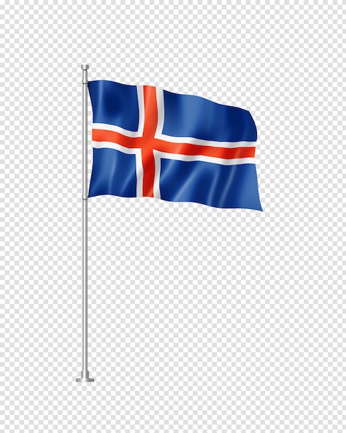 Icelandic flag isolated on white