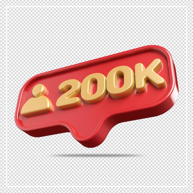 Icon 200k followers 3d gold