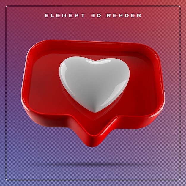 icon 3d love red