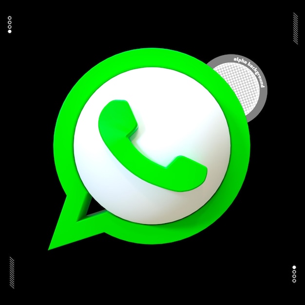 icon 3d render logo whatsapp opcao 03