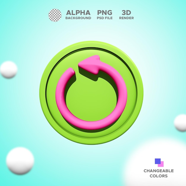 Icon 3d render rewatch for design illustration isolated object premium