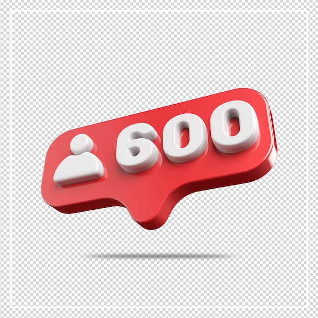 Icon 600 followers silver number