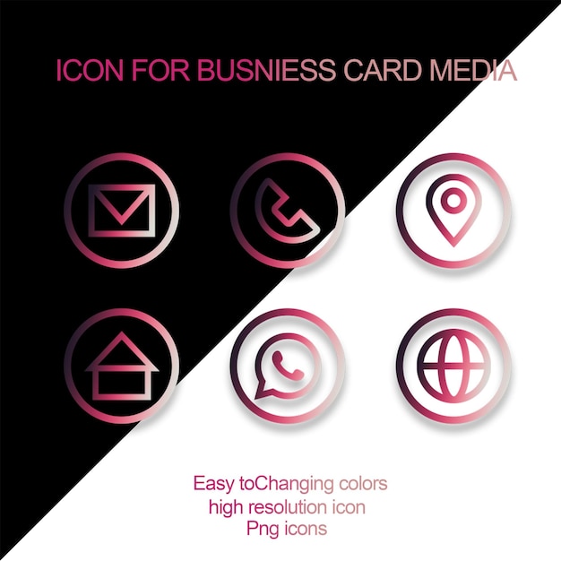 icon busniess card wiht cool colors