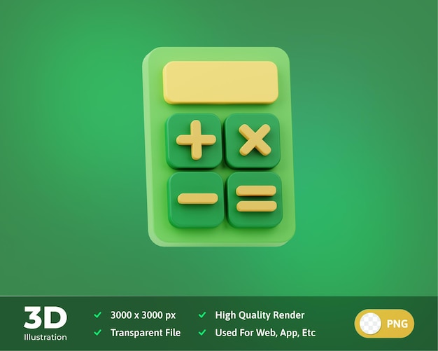 Icon Calculator 3D Illustration