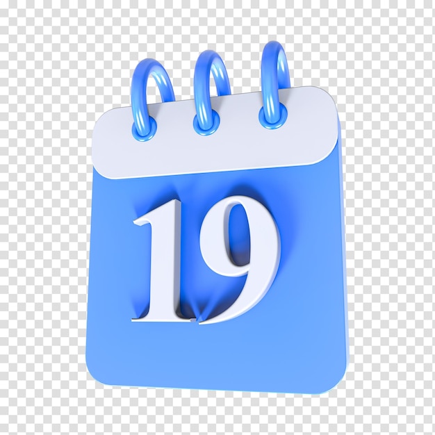 icon calendar number 3d rendering