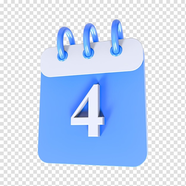 icon calendar number 3d rendering