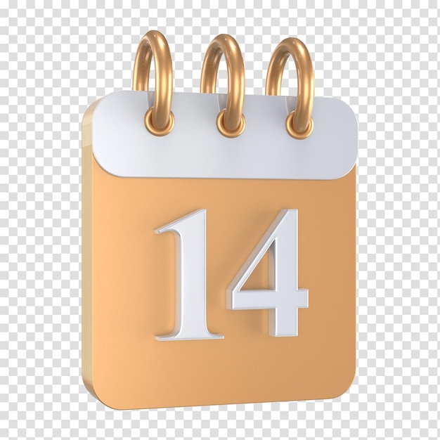 icon calendar number 3d rendering