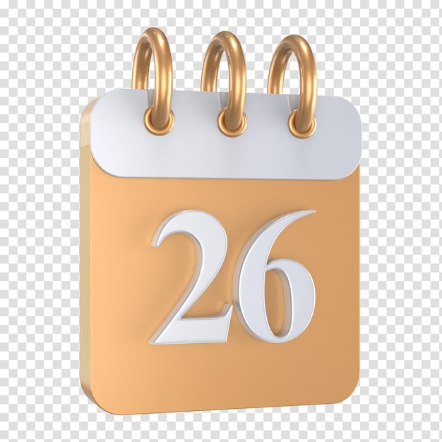 icon calendar number 3d rendering