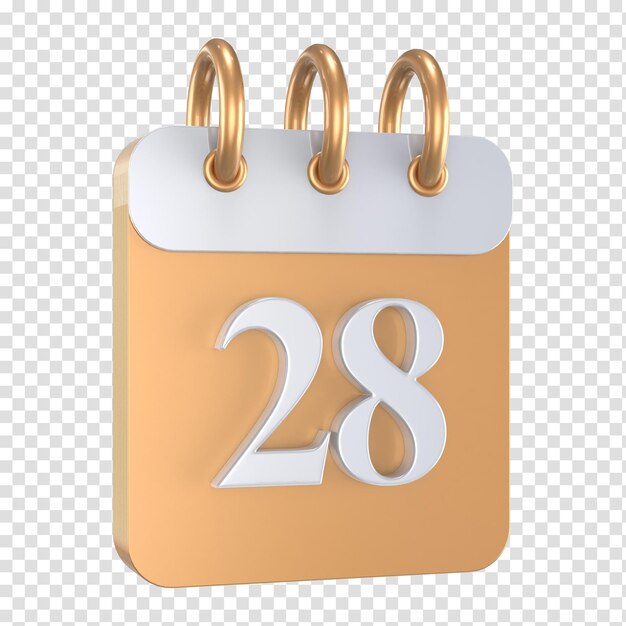 icon calendar number 3d rendering