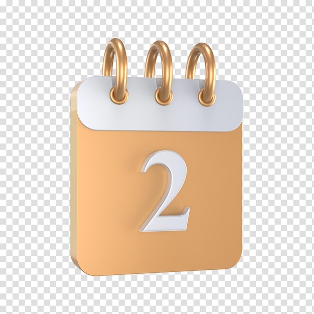 icon calendar number 3d rendering