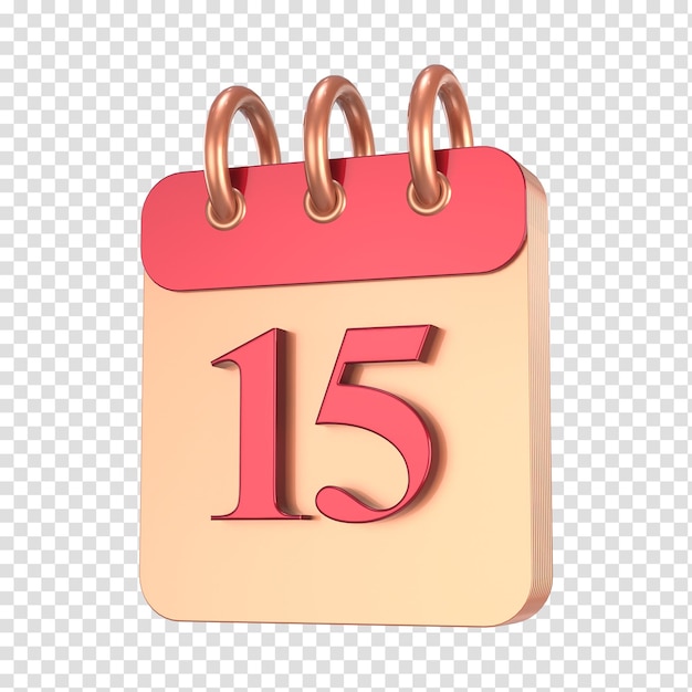 icon calendar number 3d rendering