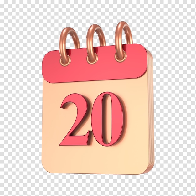 icon calendar number 3d rendering