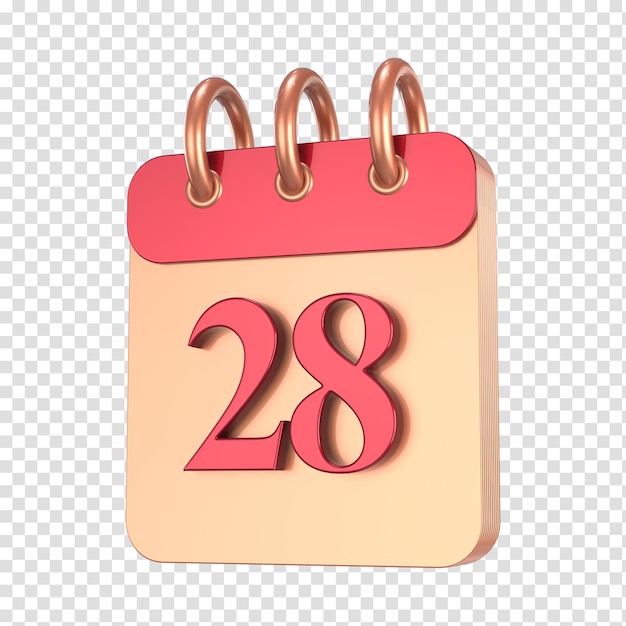 icon calendar number 3d rendering