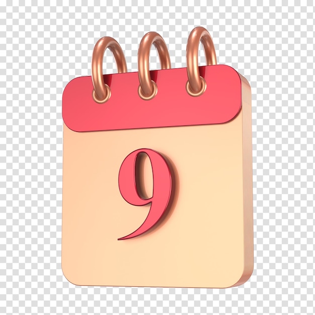 icon calendar number 3d rendering