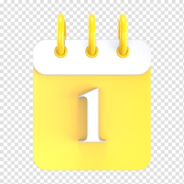 icon calendar number 3d rendering