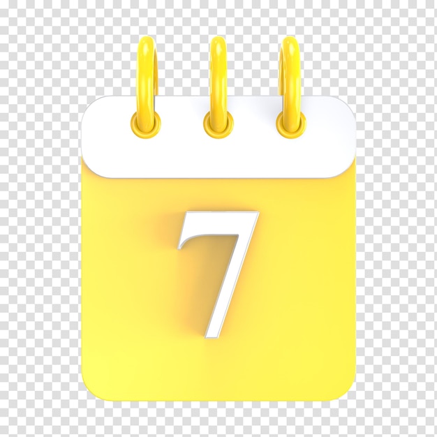 icon calendar number 3d rendering