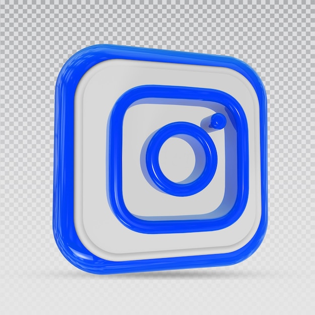 icon Instagram style blue left logo in modern  for social media