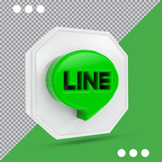 icon line 3d social media collection logos in modern style