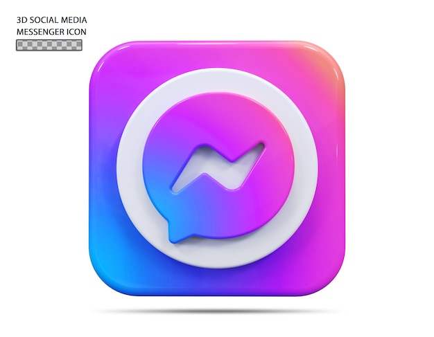 Icon Messenger 3d render concept