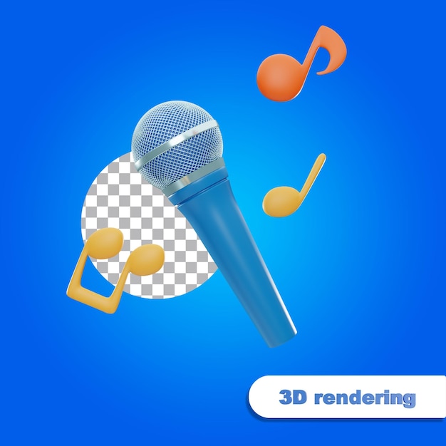 icon microphone 3d rendering.