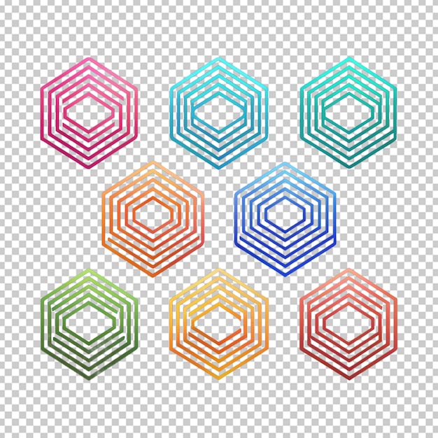 PSD icon minimalist hexagon fast dark lines shape icon