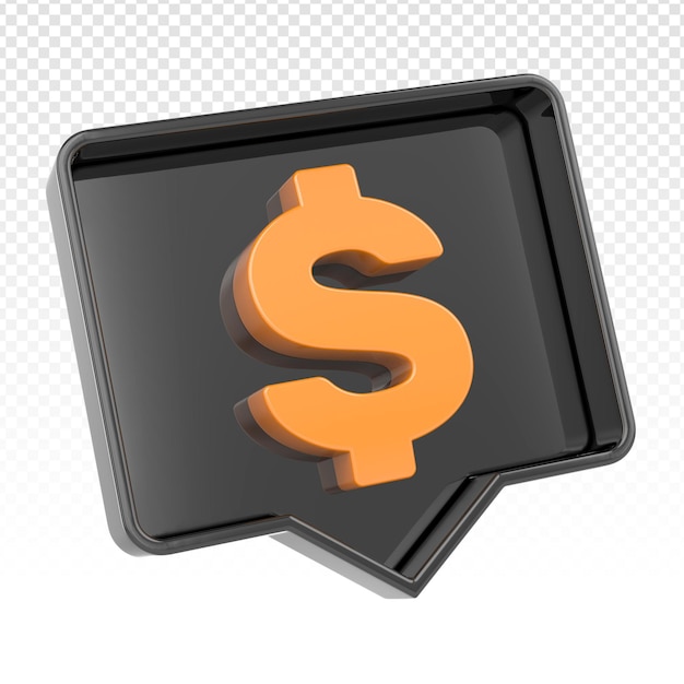 Icon Money Dollar 3d render