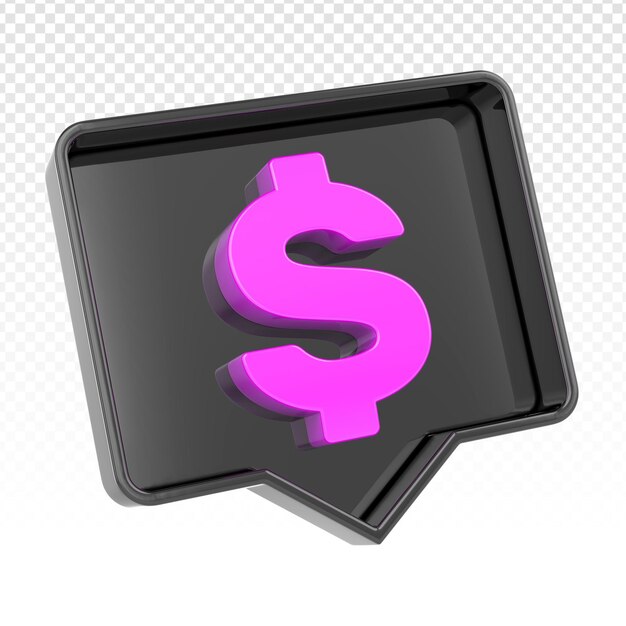 Icon Money Dollar 3d render